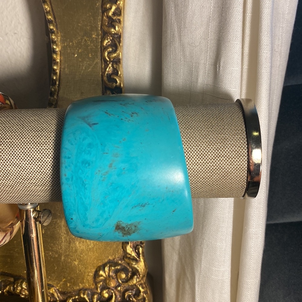 Turquoise bracelet bangle thick 3 inch fashion jewelry boho chic bright colors​ - Picture 4 of 8